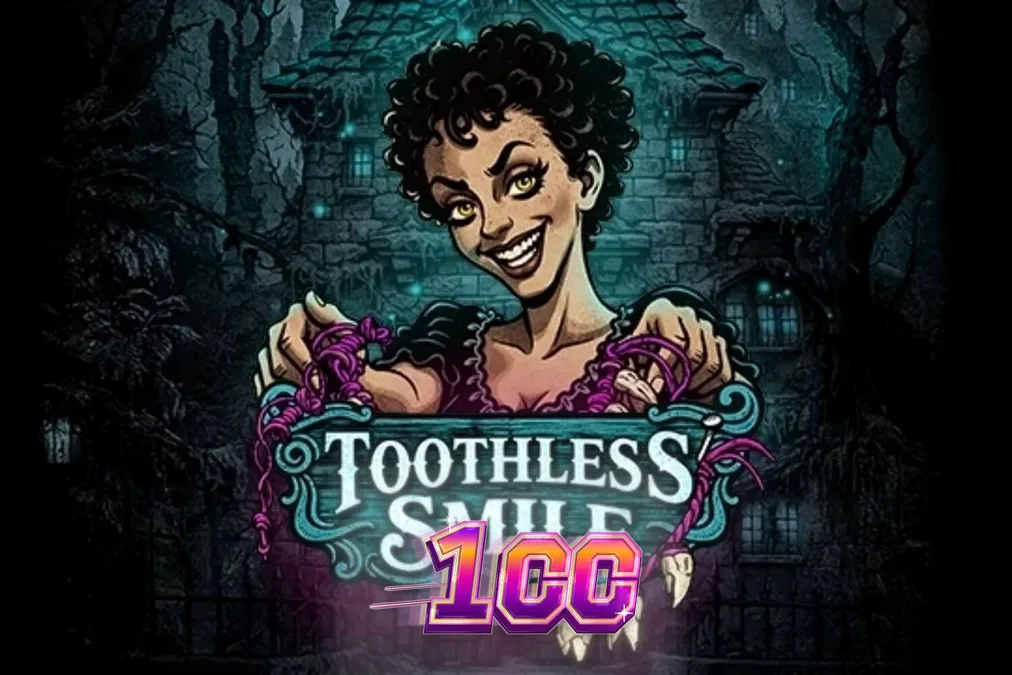 Interface do jogo de slot Toothless Smile com temática de terror